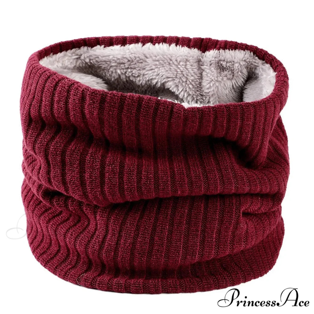 Cashmere Knit Ring Wool Neck Warmer Scarf for Women