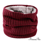 Cashmere Knit Ring Wool Neck Warmer Scarf for Women
