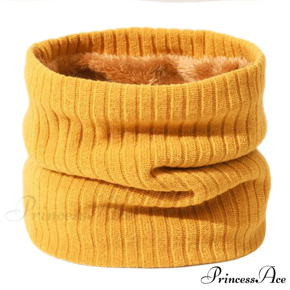 Cashmere Knit Ring Wool Neck Warmer Scarf for Women