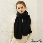 Cashmere Rib Knit Winter Scarf - Long Muffler for Women