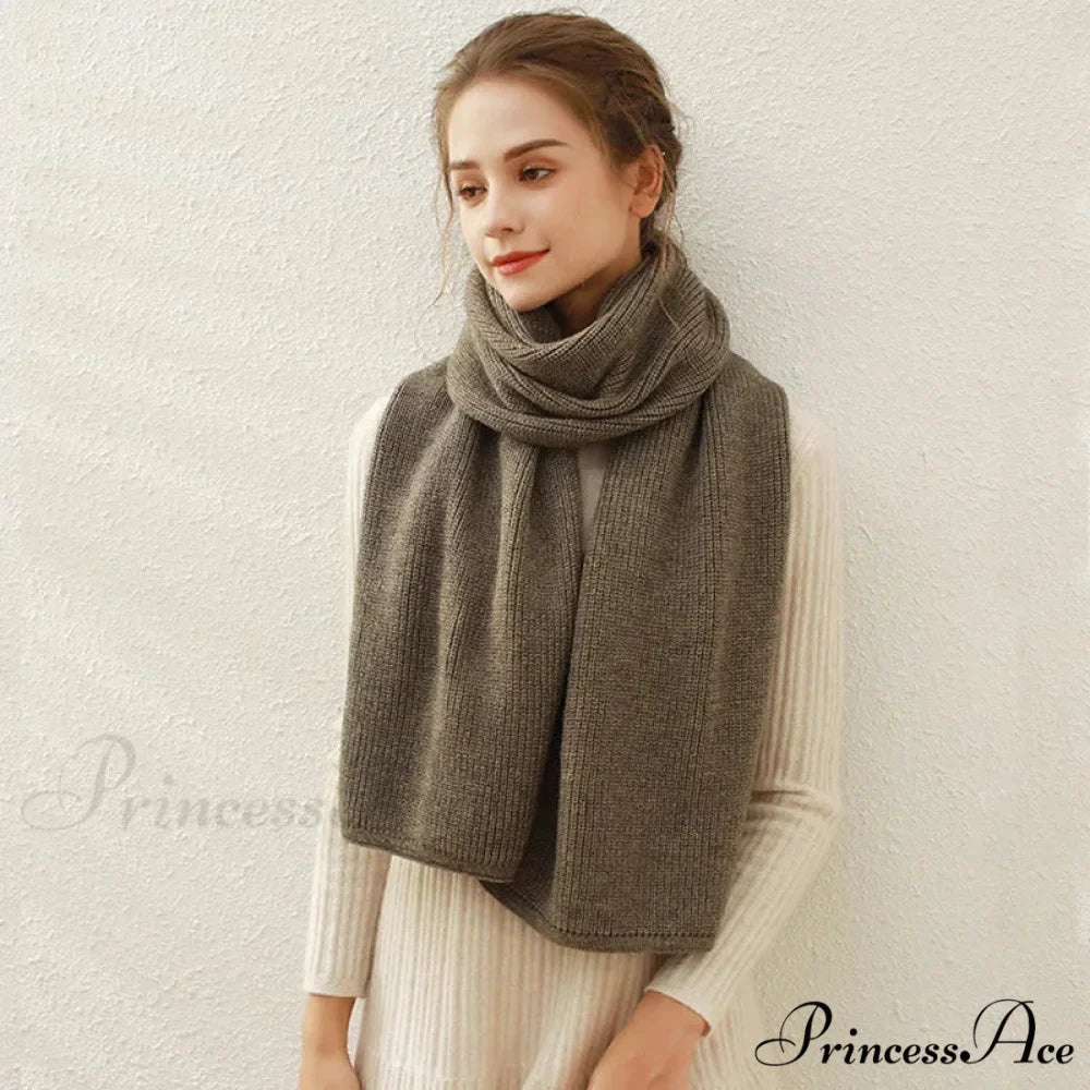 Cashmere Rib Knit Winter Scarf - Long Muffler for Women