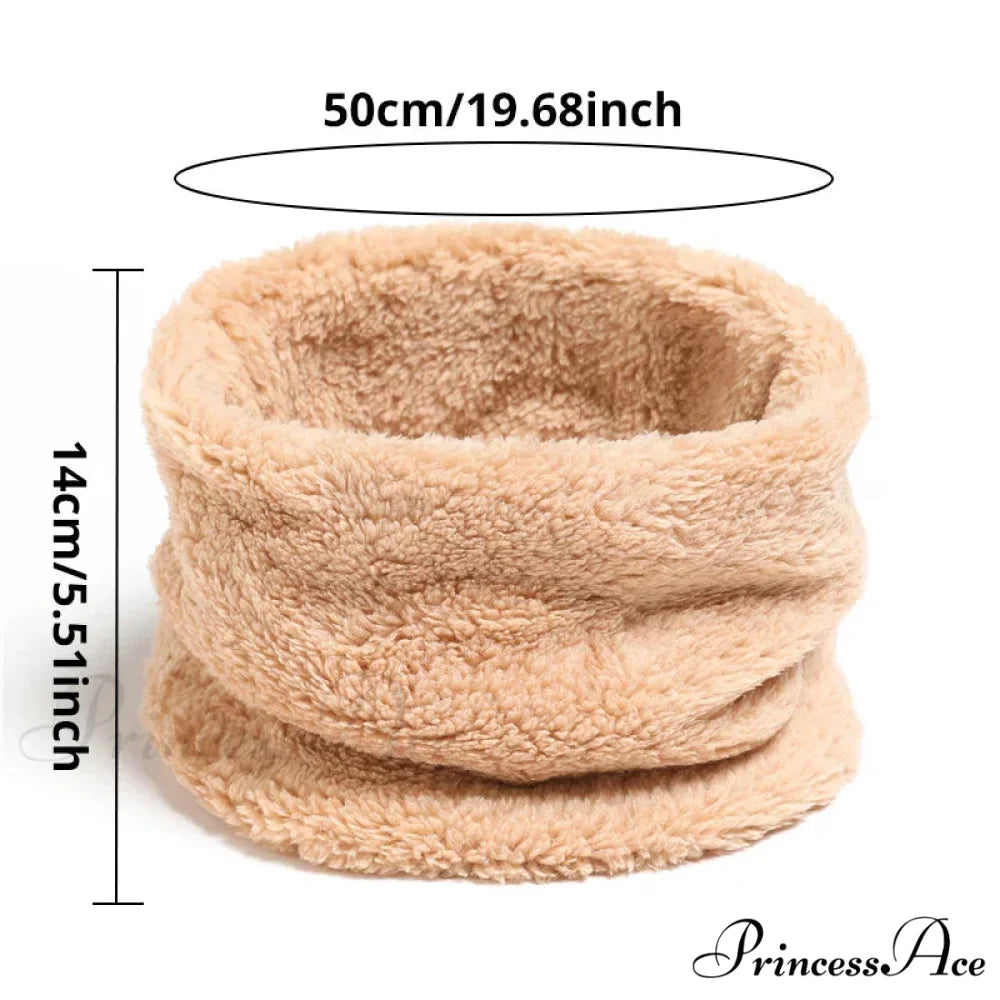 Cashmere Warm Color Ring Plush Thick Outdoor Sports Neckerchief Muffler Scarf