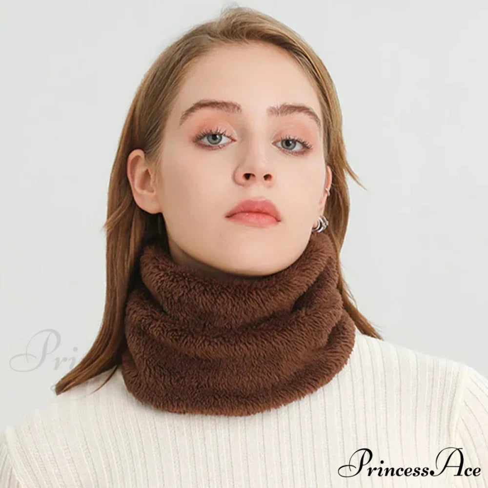 Cashmere Warm Color Ring Plush Thick Outdoor Sports Neckerchief Muffler Scarf