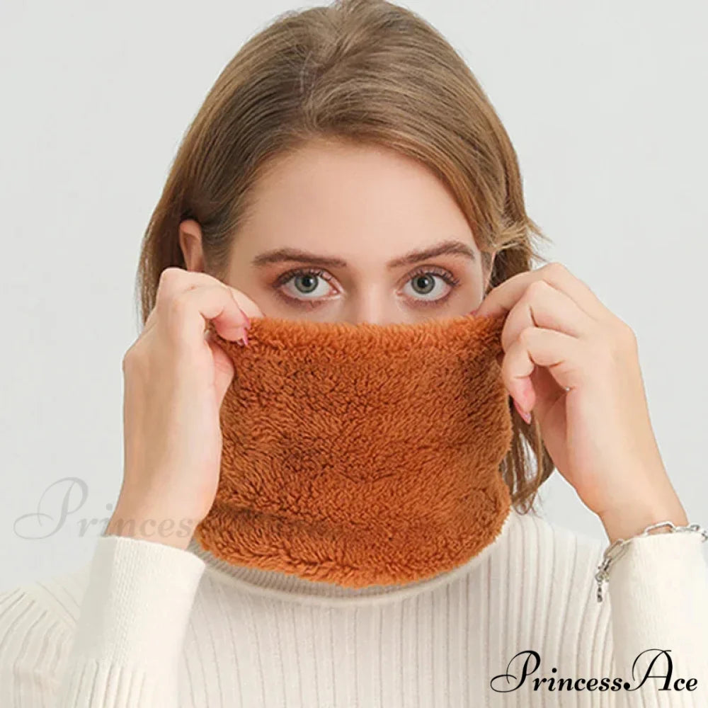 Cashmere Warm Color Ring Plush Thick Outdoor Sports Neckerchief Muffler Scarf