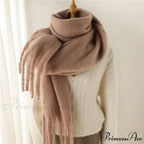 Cashmere Winter Scarf for Women - Solid Thick Soft Pashmina Wrap