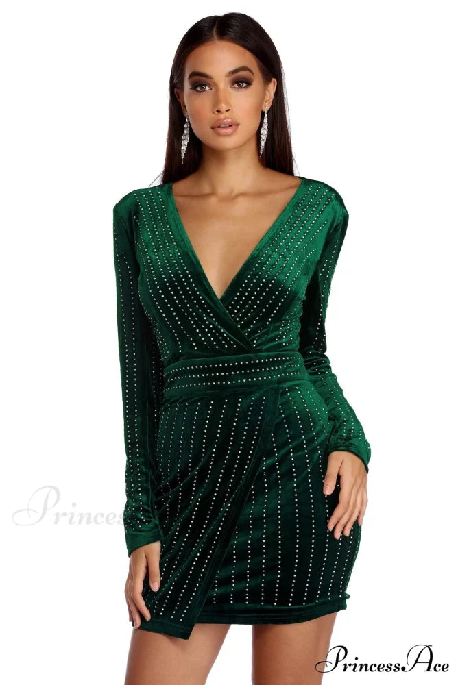 Cassie Velvet Stylish Wrap Dress