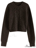 Casual Comfortable Round Neck Red Knitted Christmas Sweater for Women