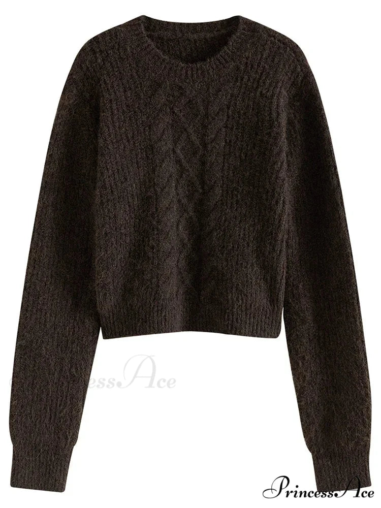 Casual Comfortable Round Neck Red Knitted Christmas Sweater for Women