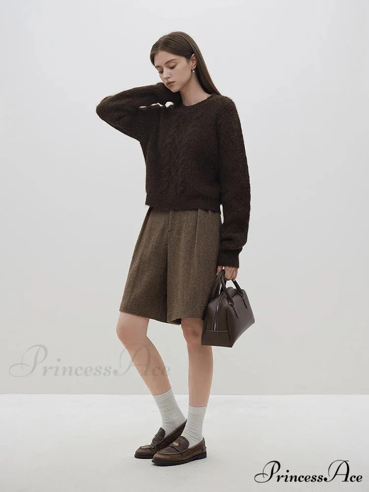 Casual Comfortable Round Neck Red Knitted Christmas Sweater for Women