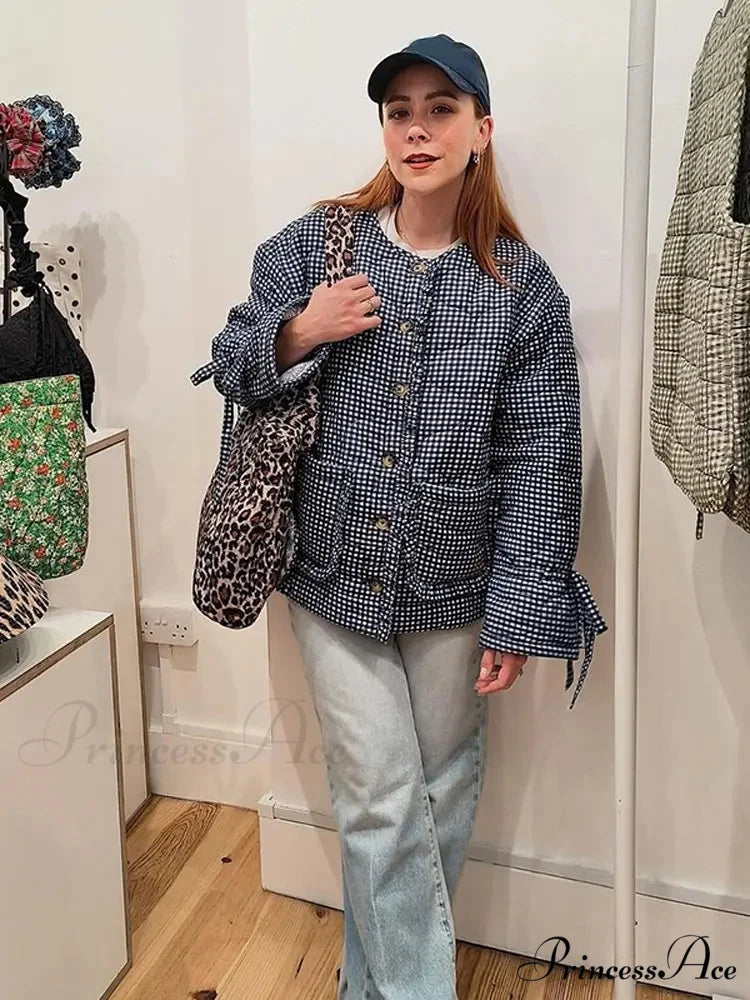 Casual Double-side Printed Lace Up Cotton Elegant Single Breasted Pockets Ruffles Coat