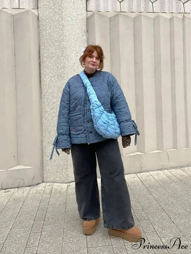 Casual Double-side Printed Lace Up Cotton Elegant Single Breasted Pockets Ruffles Coat