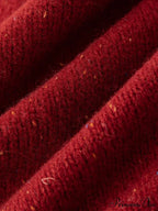 Casual Full Sleeve Loose Layup Knitwear Red Christmas Sweater