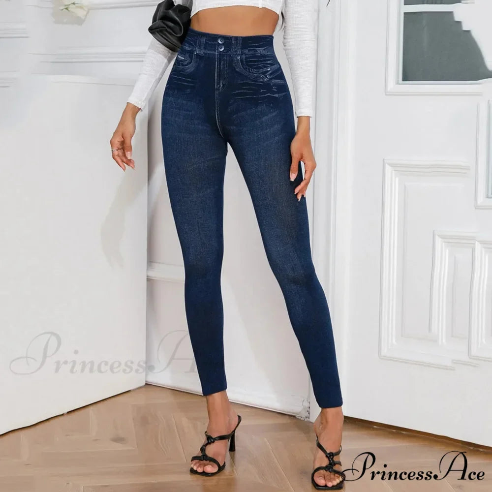 Casual High Stretch Ripped Print Leggings Jeans