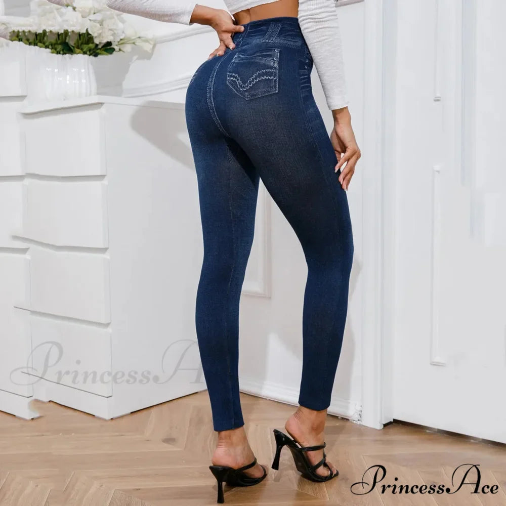 Casual High Stretch Ripped Print Leggings Jeans