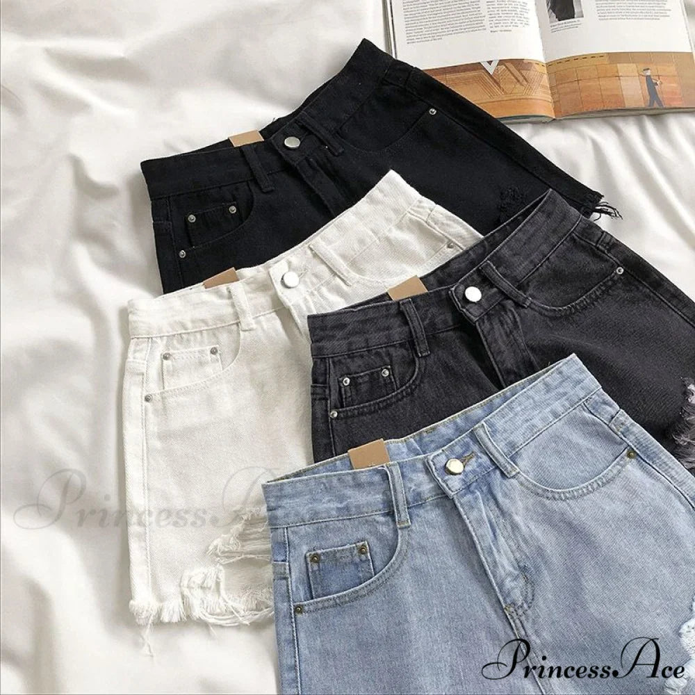 Casual High Waist Denim Shorts
