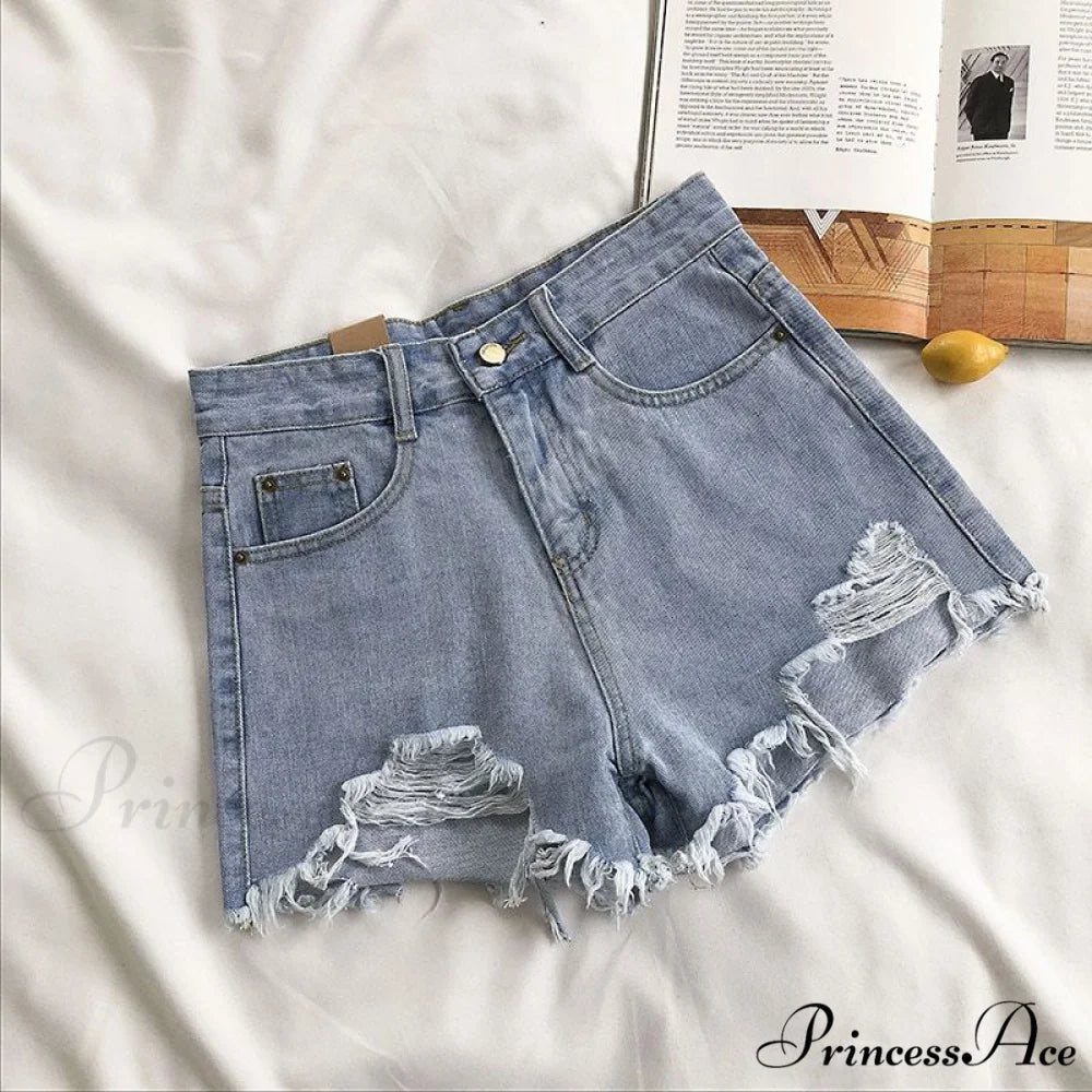 Casual High Waist Denim Shorts