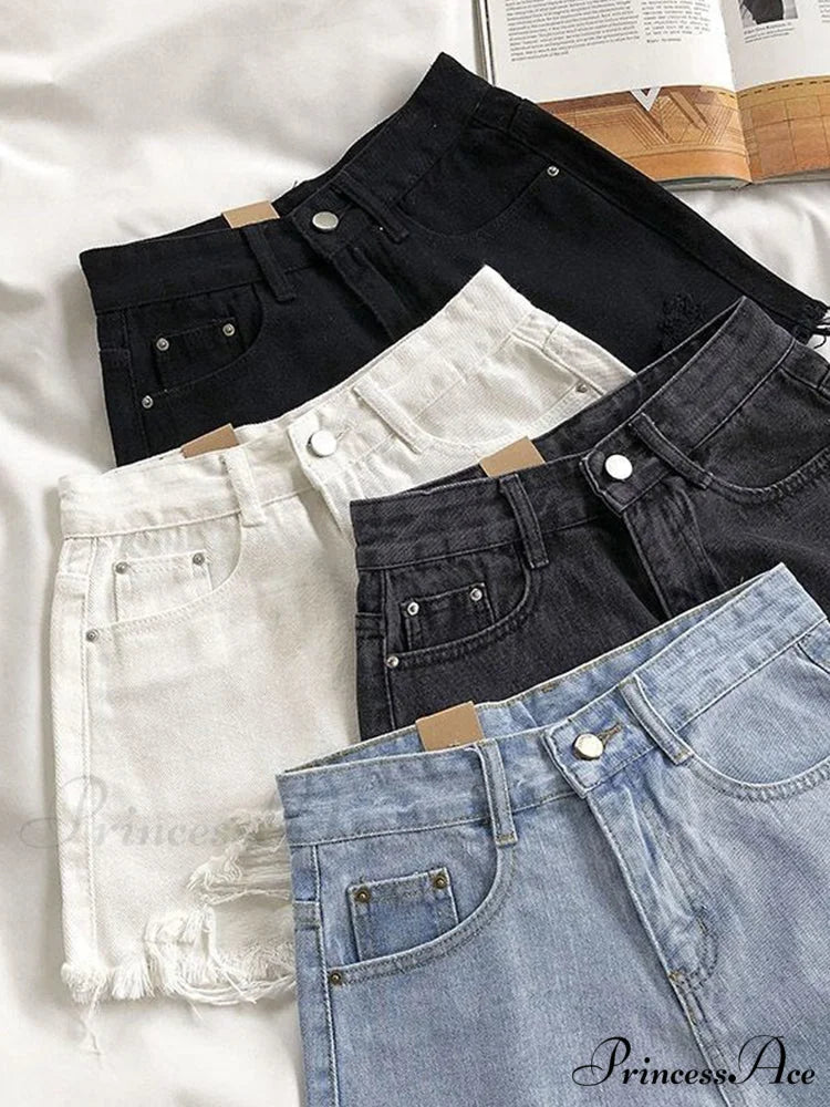 Casual High Waist Denim Shorts