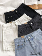 Casual High Waist Denim Shorts