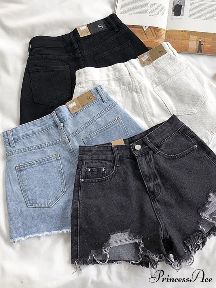 Casual High Waist Denim Shorts