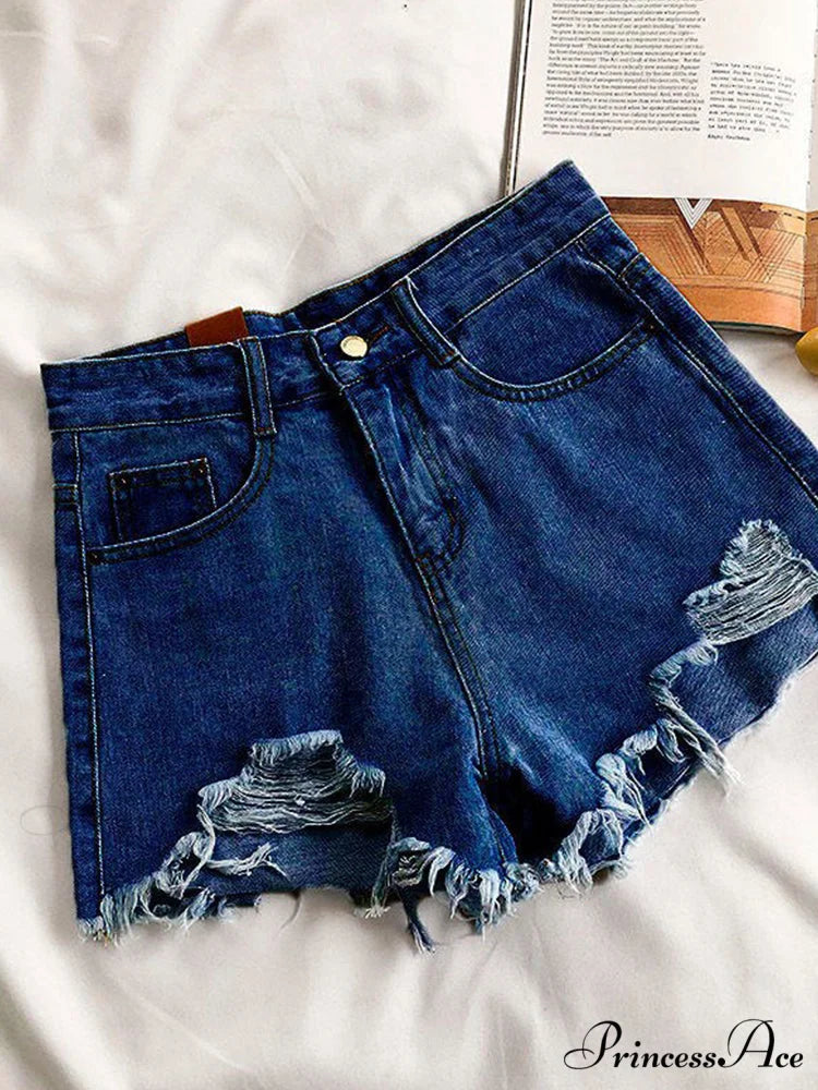 Casual High Waist Denim Shorts