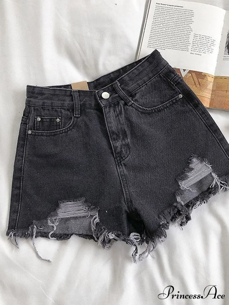 Casual High Waist Denim Shorts