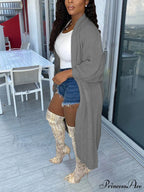 Casual High Waist Slip Modern Wide Leg Pants - White