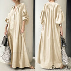 Casual Lantern Sleeve Maxi Sundress