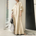 Casual Lantern Sleeve Maxi Sundress