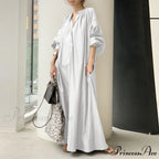 Casual Lantern Sleeve Maxi Sundress