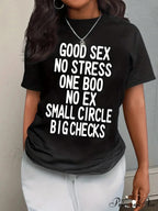 Casual Letter Print Short Sleeve Crew Neck Women's Clothing T-shirt