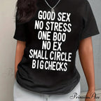 Casual Letter Print Short Sleeve Crew Neck Women's Clothing T-shirt