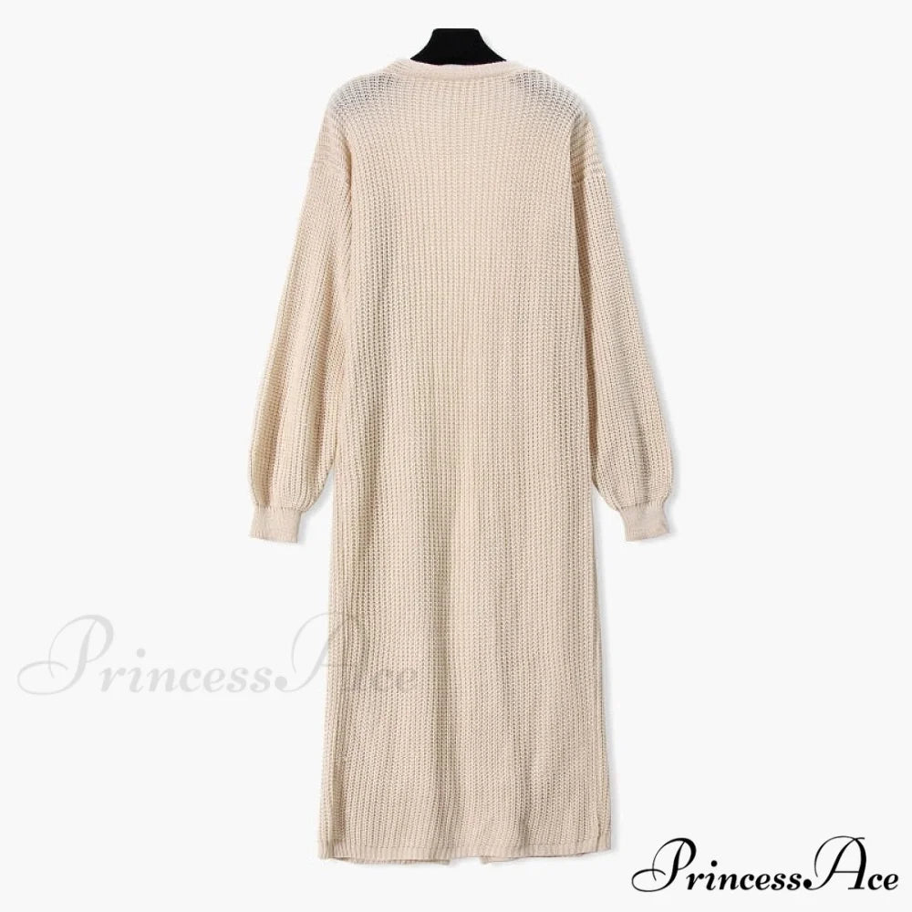 Casual Long Knitted Cardigan women V-Neck sweater