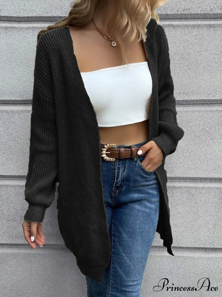 Casual Long Knitted Cardigan women V-Neck sweater