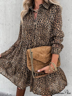 Casual Long Sleeve Loose Print Dress