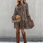 Casual Long Sleeve Loose Print Dress