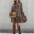 Casual Long Sleeve Loose Print Dress