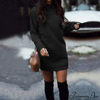 Casual Long Sleeve O Neck Pullover Dress