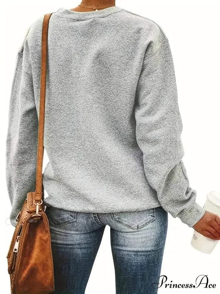 Casual Long Sleeve Santa Claus Print Women's Christmas Hoodie