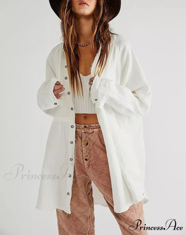 Casual Loose 100% Cotton Gauze Shirts