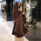 Casual Loose Vintage Solid Color Pullover Christmas Sweater