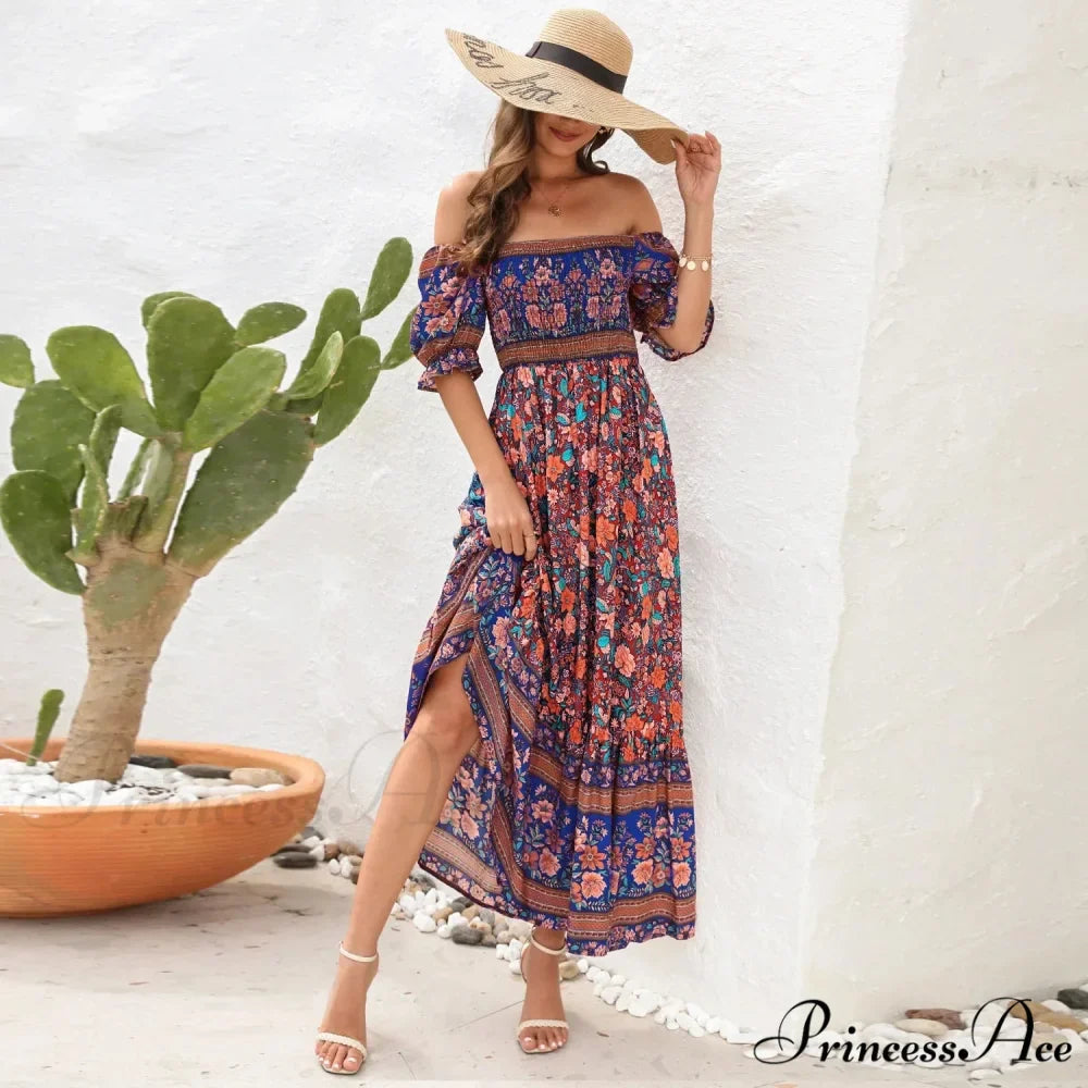 Casual Midi Sexy Elegant Beach Vacation Boho Dress