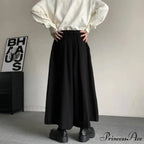 Casual Pants Men Metal Button Patchwork Wide Leg Pants
