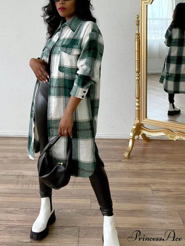 Casual Plaid Graceful Printed Shirt