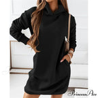 Casual Plus Size Solid Color Hooded Fashion Dresses