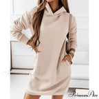 Casual Plus Size Solid Color Hooded Fashion Dresses