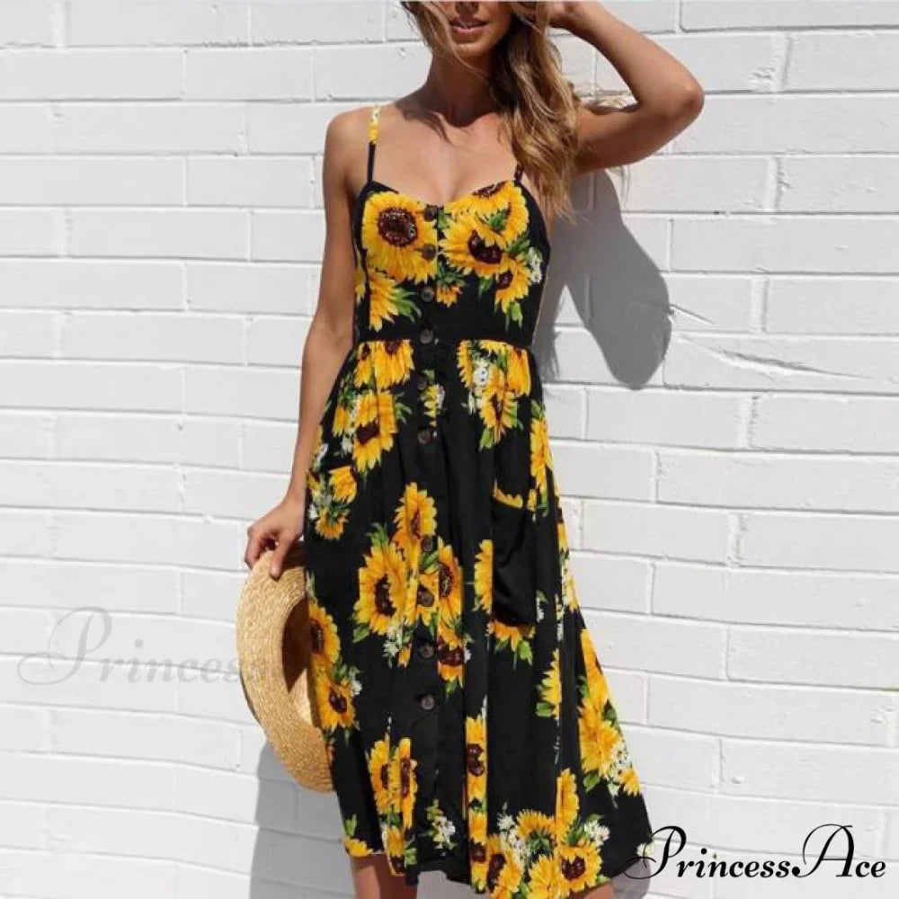 Casual Print Beach Dress
