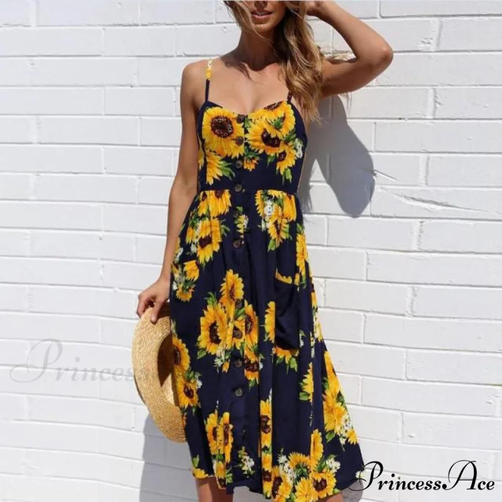 Casual Print Beach Dress