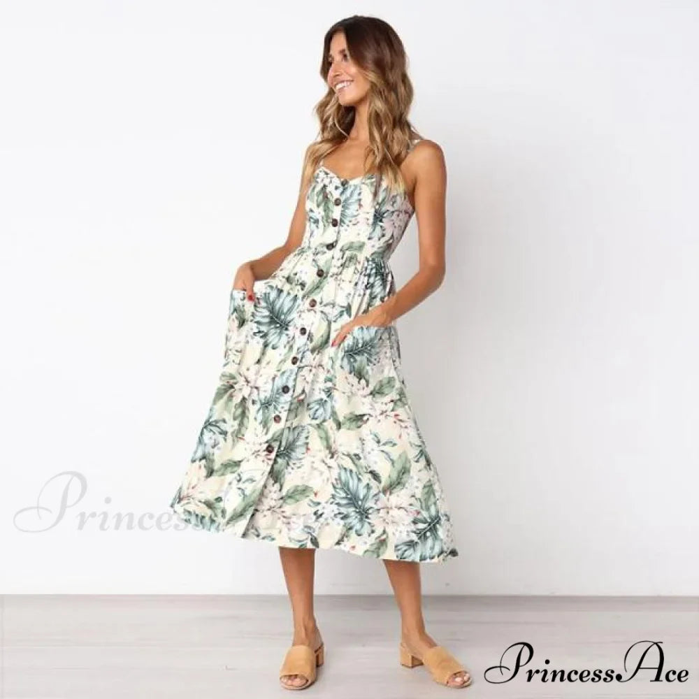 Casual Print Beach Dress