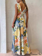 Casual Printed Sleeveless Charming Large V-Neck Dress