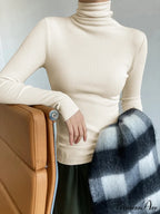Casual Ribbed Graceful Turtleneck Shirt